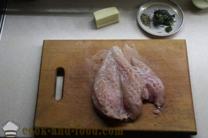 Käsebrötchen aus Hähnchenbrust im Ofen - wie ein Huhn Rolle zu Hause zu machen, Schritt für Schritt Rezept Fotos