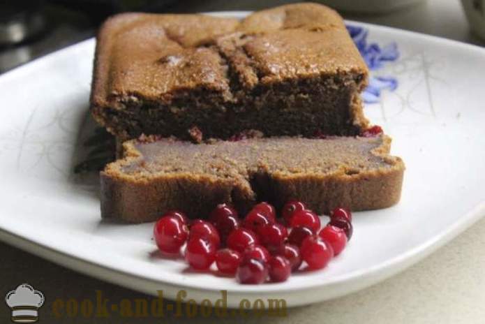 Cranberry-Muffins mit Schokolade auf Kefir - wie Kuchen mit Schokolade und Preiselbeeren zu kochen, mit Schritt für Schritt Rezept Fotos