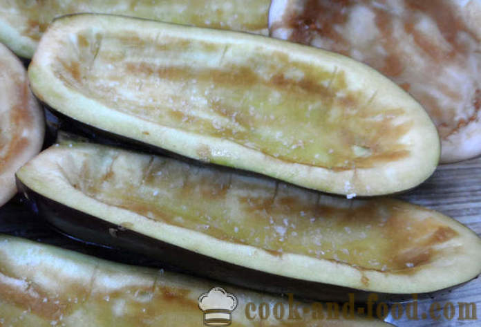 Auberginen gefüllt mit im Ofen gebacken - wie Auberginen im Ofen backen, mit einem Schritt für Schritt Rezept Fotos