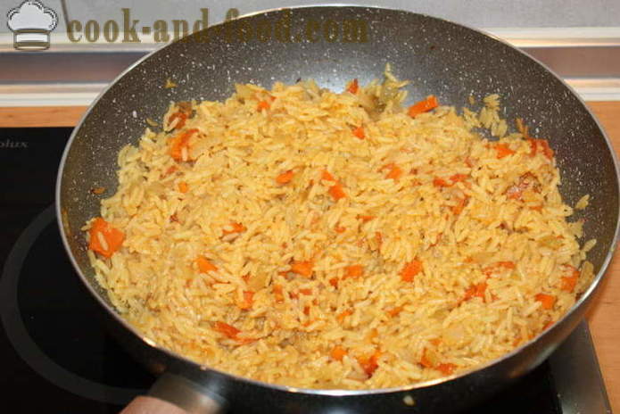 Makrele gefüllte Zwiebeln im Ofen - wie Makrele zum Kochen mit Reis, eine Schritt für Schritt Rezept Fotos