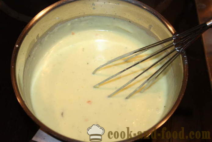 Lasagne mit Huhn und Käse-Sauce und Milch - wie in dem Ofen Lasagne zu Hause zu kochen, mit einem Schritt für Schritt Rezept Fotos