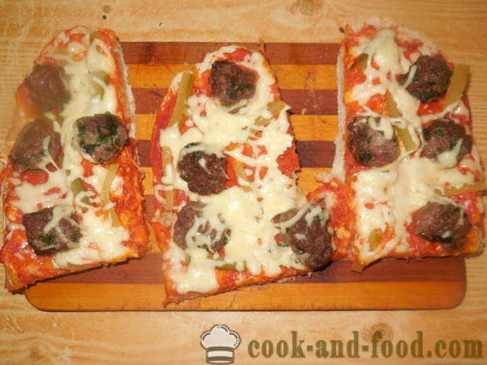 Lazy dicke Fladen Pizza in dem Ofen - wie aus dem fertigen Fladen Pizza kochen, einen Schritt für Schritt Rezept Fotos