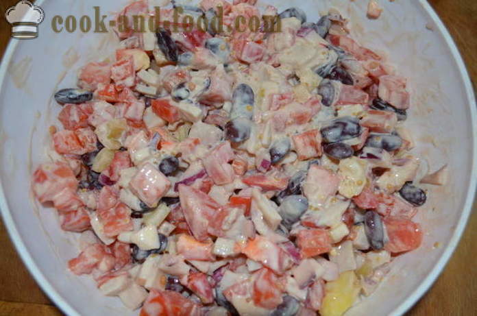 Salat mit Bohnen und Tintenfisch - Wie man einen Salat mit Tintenfisch vorbereitet und Bohnen, mit einem Schritt für Schritt Rezept Fotos