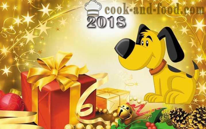 Serving und Tischdekoration auf Silvester 2018 - die Idee, wie der Weihnachtstisch auf dem Jahr des Hunds mit seinen eigenen Händen dekorieren