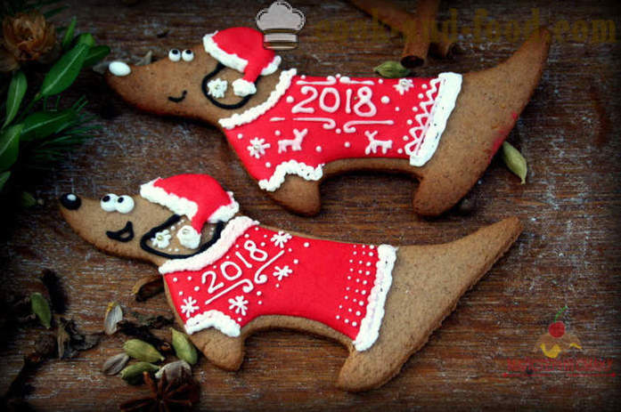 Serving und Tischdekoration auf Silvester 2018 - die Idee, wie der Weihnachtstisch auf dem Jahr des Hunds mit seinen eigenen Händen dekorieren