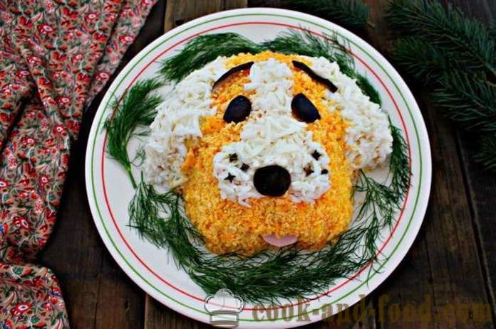 Einfache Ideen des neuen Jahres Dekorationen auf das Jahr der Yellow Earth Hunde auf dem östlichen Kalender, mit Foto