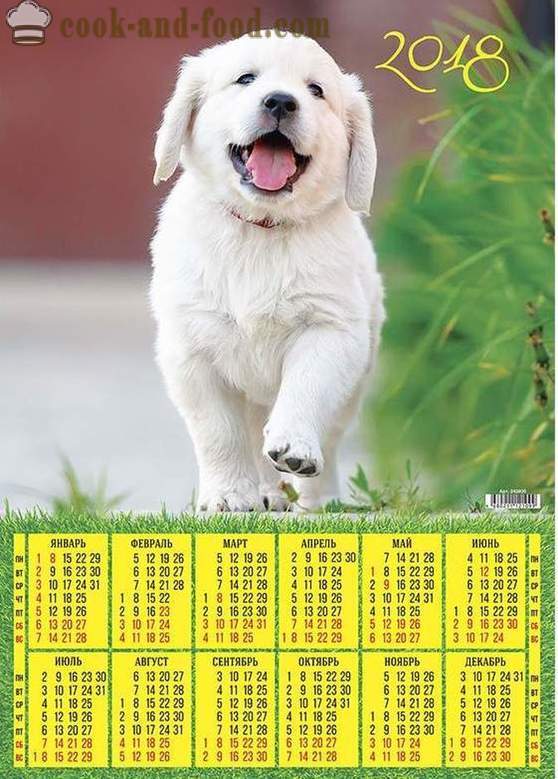 Kalender 2018 - Das Jahr des Hundes auf dem östlichen Kalender: download kostenlos Weihnachtskalender mit Hunden und Welpen.