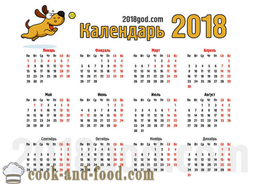 Kalender 2018 - Das Jahr des Hundes auf dem östlichen Kalender: download kostenlos Weihnachtskalender mit Hunden und Welpen.