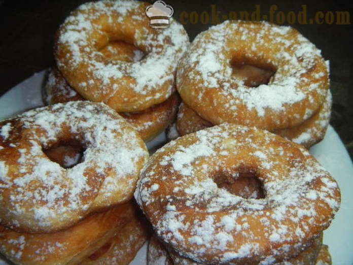 Hefe Donuts auf Kefir - wie Krapfen aus Hefeteig zu kochen, einen Schritt für Schritt Rezept Fotos
