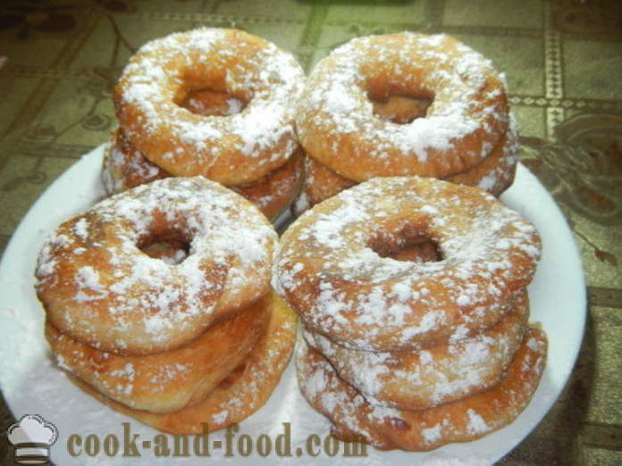 Hefe Donuts auf Kefir - wie Krapfen aus Hefeteig zu kochen, einen Schritt für Schritt Rezept Fotos