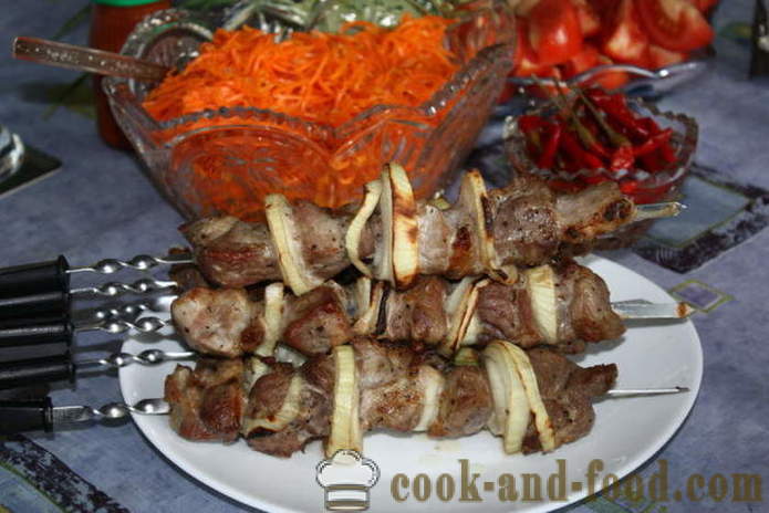 Kebab in elektroshashlychnitsy Schweinenacken - wie Kebab in elektroshashlychnitsy zu kochen, Schritt für Schritt Rezept Fotos