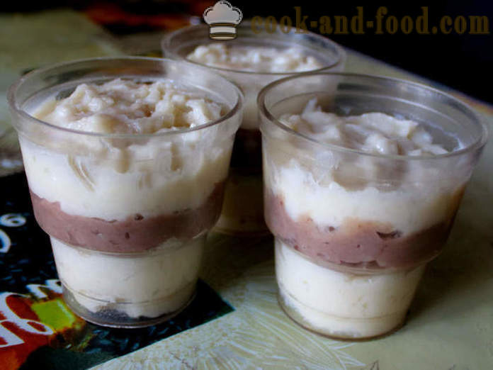 Selbst gemachter Schokolade Vanillepudding mit Milch - wie der Pudding zu Hause kochen, Schritt für Schritt Rezept Fotos