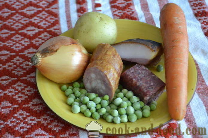 Köstliche Gemüsesuppe mit geräuchertem Fleisch - wie Gemüsesuppe zu kochen, einen Schritt für Schritt Rezept Fotos