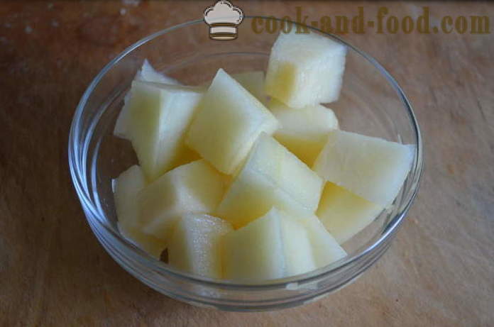 Eis-Sorbet Melone, Pfirsich und Banane - wie ein Sorbet zu Hause zu machen, Schritt für Schritt Rezept Fotos
