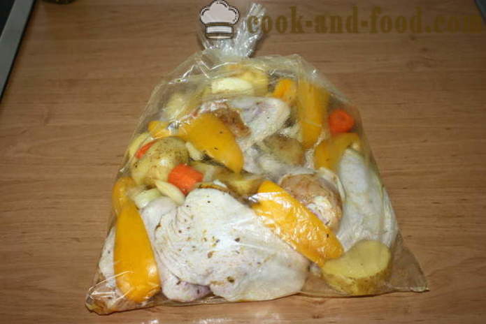 Gebackene Kartoffeln mit Huhn in der Hülse - wie Kartoffeln mit Huhn im Ofen zu kochen, einen Schritt für Schritt Rezept Fotos