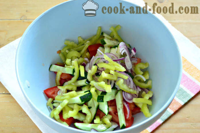 Delicious Salat mit Chinakohl und Gemüse - wie einen Salat aus Chinakohl, Tomaten und Gurken zu machen, mit einem Schritt für Schritt Rezept Fotos
