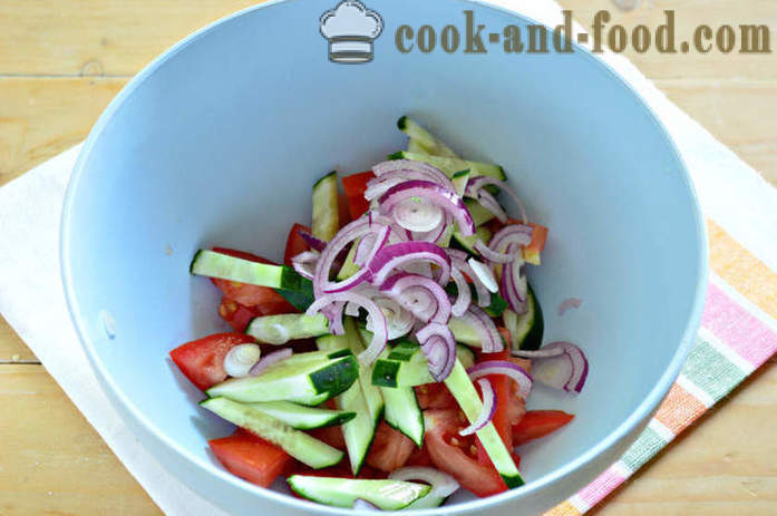 Delicious Salat mit Chinakohl und Gemüse - wie einen Salat aus Chinakohl, Tomaten und Gurken zu machen, mit einem Schritt für Schritt Rezept Fotos