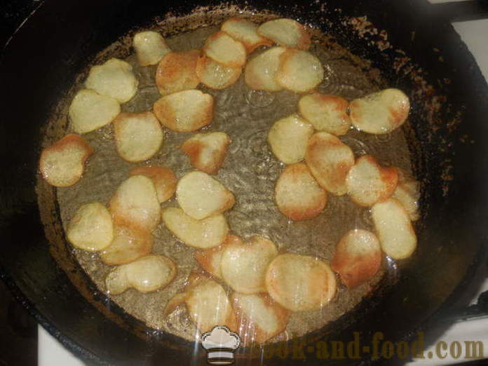 Chips aus Kartoffeln in einer Pfanne - wie man Kartoffelchips aus dem Hause zu machen, Schritt für Schritt Rezept Fotos