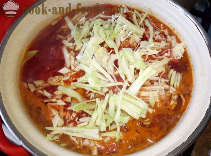 Suppe mit Roter Bete und eingelegten Tomate - wie Suppe zu kochen, einen Schritt für Schritt Rezept Fotos