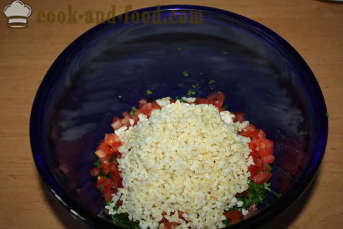 Salat mit Couscous Taboulé - wie einen Salat tabbouleh vorzubereiten, einen Schritt für Schritt Rezept Fotos
