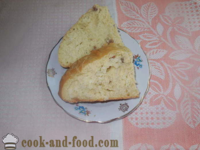 Startseite ukrainisches Brot mit Speck und Schmalz - wie Brot im Brotbackofen im Hause zu backen, Schritt für Schritt Rezept Fotos