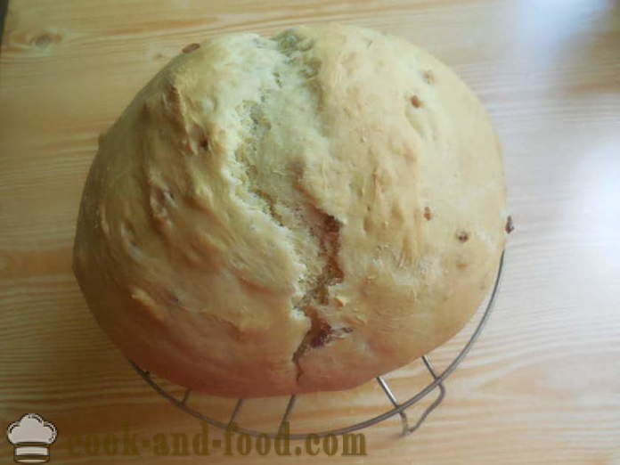 Startseite ukrainisches Brot mit Speck und Schmalz - wie Brot im Brotbackofen im Hause zu backen, Schritt für Schritt Rezept Fotos