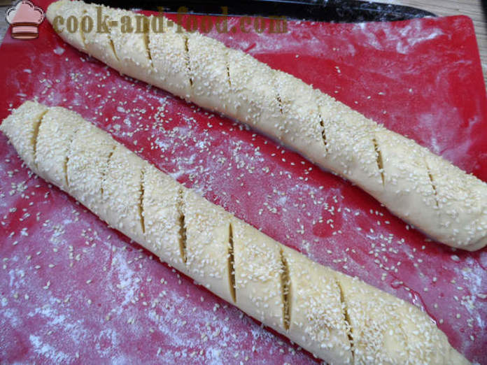 Thin Französisch Baguette im Ofen - wie ein Baguette Französisch zu Hause backen, Schritt für Schritt Rezept Fotos