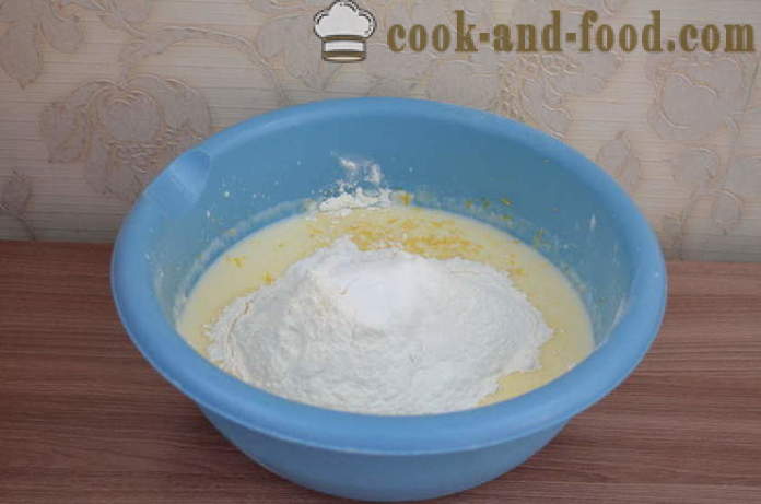 Schnell Kuchen auf Kefir ohne Füllung - wie mit Kefir in dem Ofen gelierten Kuchen zu bereiten, mit einem Schritt für Schritt Rezept Fotos