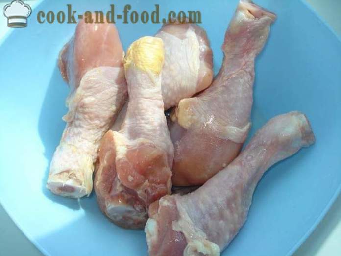 Gebackene Hühnerbeine in multivarka - wie Hähnchenschenkel in multivarka backen, Schritt für Schritt Rezept Fotos