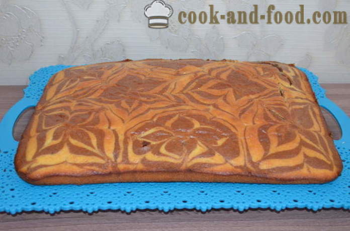Hausgemachter Kuchen Zebra - Zebra, wie man einen Kuchen kochen, Schritt für Schritt Rezept Fotos