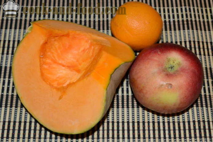 Kürbissalat mit Äpfeln und Rosinen mit Orangensauce - wie Kürbissalat mit Äpfeln zu kochen, einen Schritt für Schritt Rezept Fotos