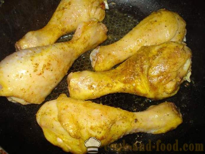 Hühnerbein in Sojasauce - beide sehr lecken Hähnchenkeulen in einer Pfanne zu kochen, einen Schritt für Schritt Rezept Fotos