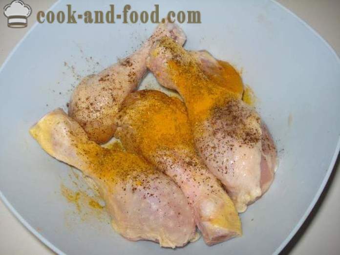 Hühnerbein in Sojasauce - beide sehr lecken Hähnchenkeulen in einer Pfanne zu kochen, einen Schritt für Schritt Rezept Fotos