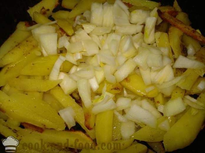 Bratkartoffeln mit Zwiebeln - wie in einer Pfanne Bratkartoffeln mit Zwiebeln zu kochen, einen Schritt für Schritt Rezept Fotos