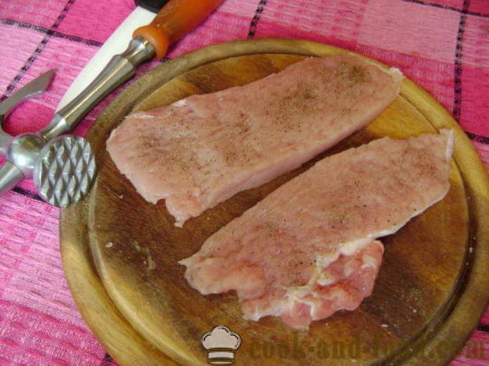 Schweineschnitzel mit Zwiebeln - wie Schweineschnitzel zu kochen, mit einem Schritt für Schritt Rezept Fotos