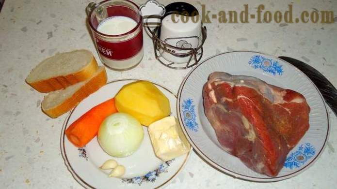 Diätetische Koteletts vom Kalb mit Karotten und Zwiebeln - wie man ein leckeres Kalbsschnitzel kochen, einen Schritt für Schritt Rezept Fotos