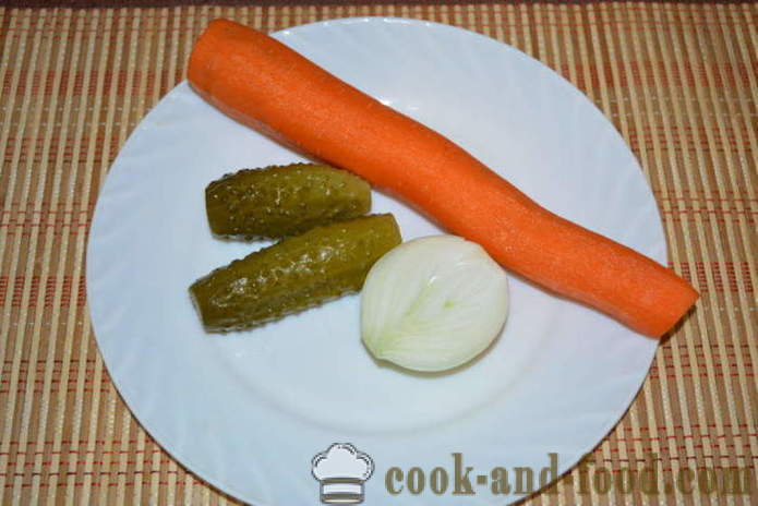 Ein einfacher Salat mit koreanischer Karotte und Gurke - wie koreanischen Salat von Karotten und Gurken zu kochen, mit einem Schritt für Schritt Rezept Fotos
