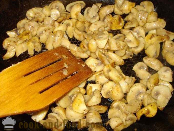 Frische Pilze in einer Pfanne gebraten - wie gebratene Pilze zu kochen, einen Schritt für Schritt Rezept Fotos