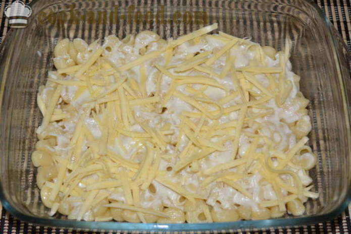 Makkaroni-Auflauf mit Hackfleisch und Bechamelsauce - wie Pasta Auflauf im Ofen zu kochen, mit einem Schritt für Schritt Rezept Fotos