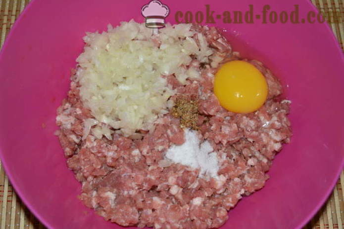 Fleisch Nest von Hackfleisch gefüllt mit - wie Fleisch Nest von Hackfleisch in dem Ofen zu kochen, mit einem Schritt für Schritt Rezept Fotos