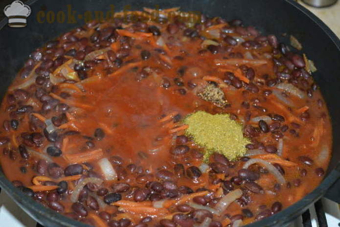 Lobio von roten Bohnen mit Karotten und lukom- wie lobio von roten Bohnen kochen, einen Schritt nach Rezepte Fotos Schritt