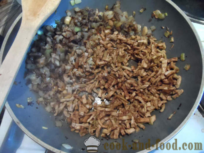 Gebackene gefüllte Champignons - wie man gefüllte Pilze im Ofen zubereiten, mit einem Schritt für Schritt Rezept Fotos