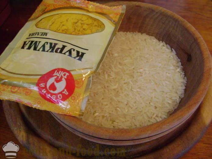 Gekochter Reis mit Kurkuma - wie man kocht Reis mit Kurkuma, einen Schritt für Schritt Rezept Fotos