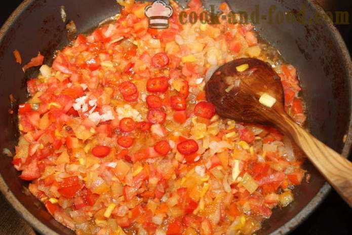 Fleischbällchen mit Reis und Soße - wie Frikadellen kochen mit Soße und Gemüse, mit einem Schritt für Schritt Rezept Fotos