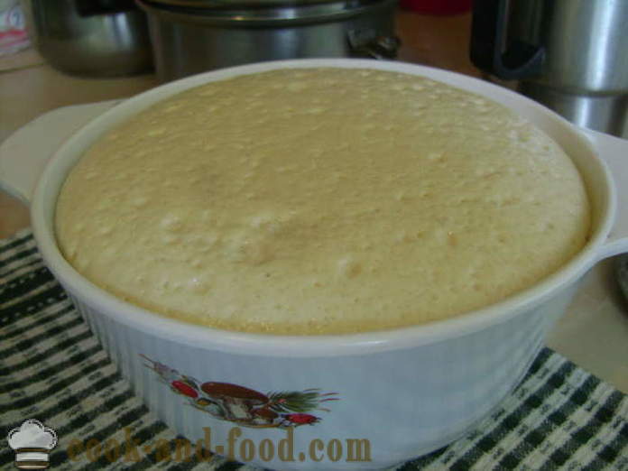 Hefeteig für gebratene Kuchen mit Milch - wie Hefeteig für Kuchen vorzubereiten, gebraten, mit einem Schritt für Schritt Rezept Fotos