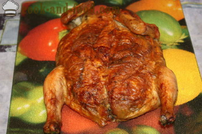 Huhn gefüllt Pfannkuchen im Ofen - wie man kocht ein Huhn gefüllte Pfannkuchen ohne Knochen, einen Schritt für Schritt Rezept Fotos