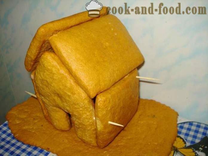 Lebkuchenhaus Lebkuchen Teig mit den Händen - wie ein Lebkuchenhaus zu Hause zu machen, Schritt für Schritt Rezept Fotos