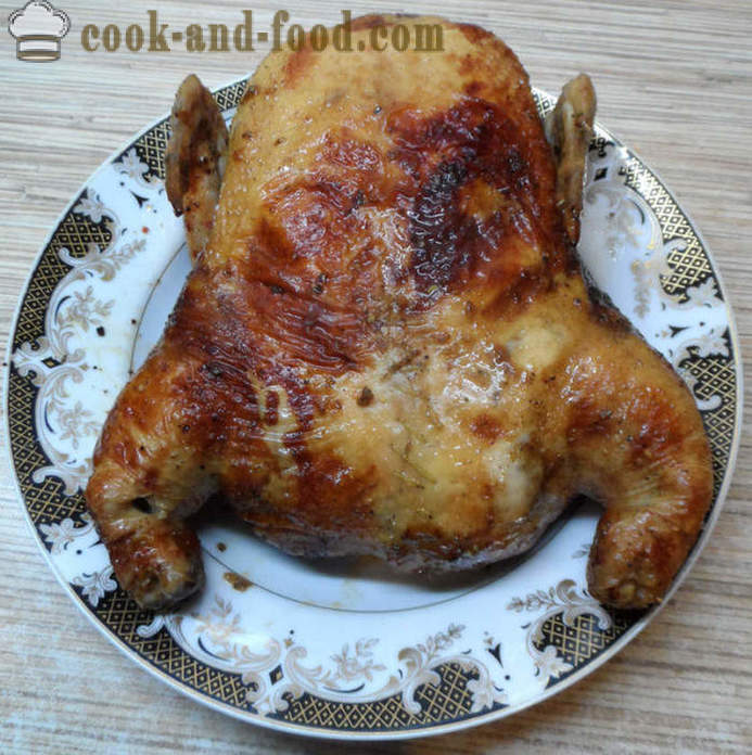 Gefülltes Hähnchen ohne Knochen in dem Ofen - wie gefüllte Huhn zu kochen, ohne Knochen, einen Schritt für Schritt Rezept Fotos