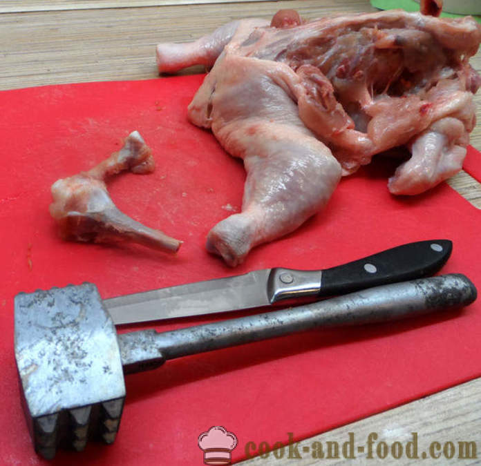Gefülltes Hähnchen ohne Knochen in dem Ofen - wie gefüllte Huhn zu kochen, ohne Knochen, einen Schritt für Schritt Rezept Fotos