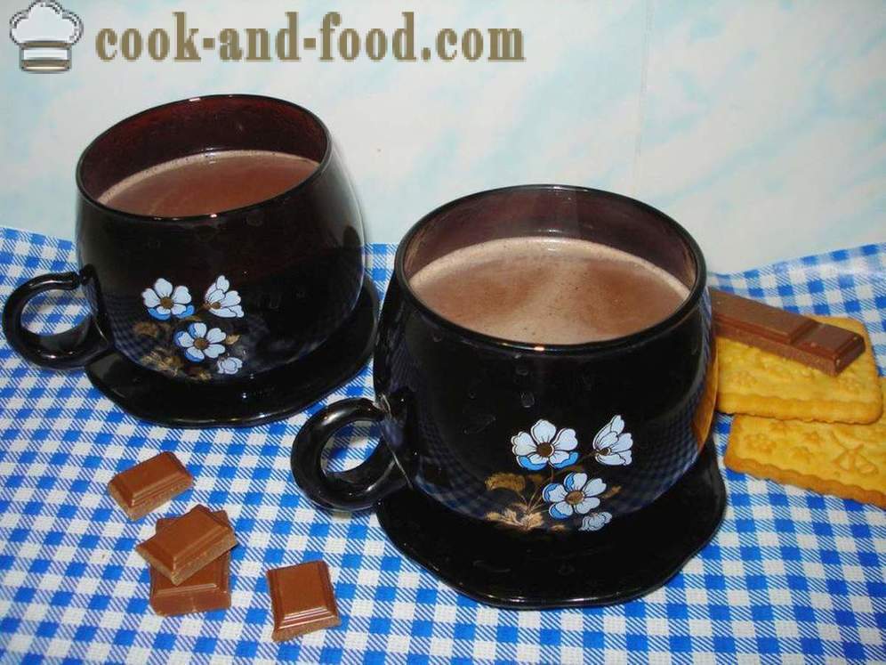 Selbst gemachter Kakao mit Milch - wie das Kakaopulver mit Milch zu kochen, einen Schritt für Schritt Rezept Fotos